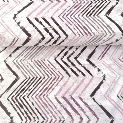 Diagonel Çizgiler Poplin Kumaş Mor