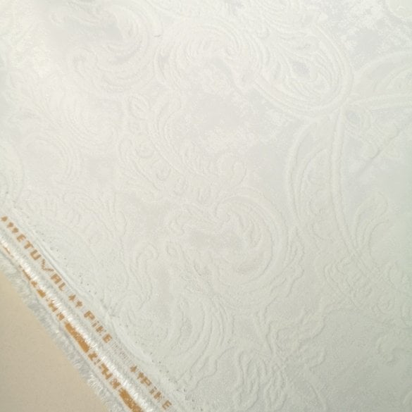 Krem Damask Desen Şönil Pike