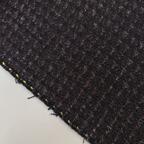 Elite Kahverengi Simli Şanel Kumaş