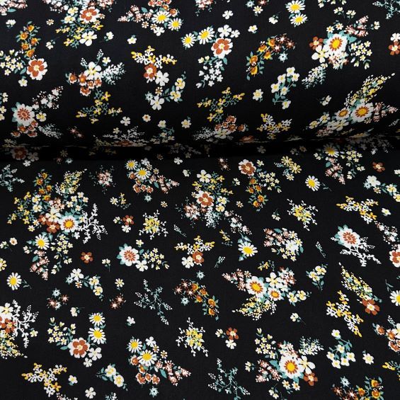 Papatya Dalları Viskon Kumaş Kiremit