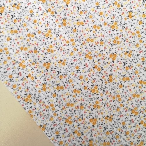 Minik Papatyalar Poplin Kumaş Sarı