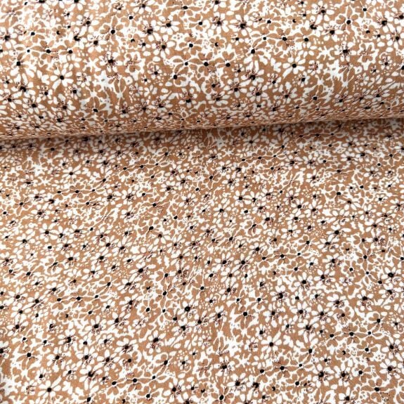 Dallar Ve Papatyalar Viskon Kumaş Sarı