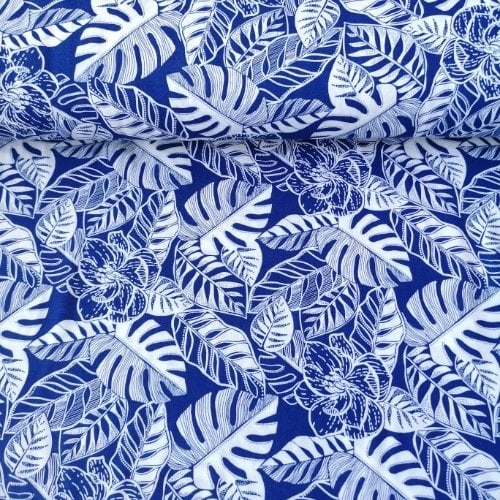 Tropical Viskon Kumaş Mavi