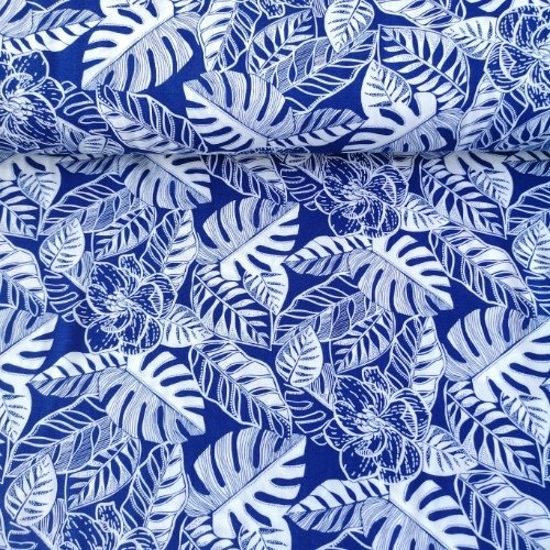 Tropical Viskon Kumaş Mavi