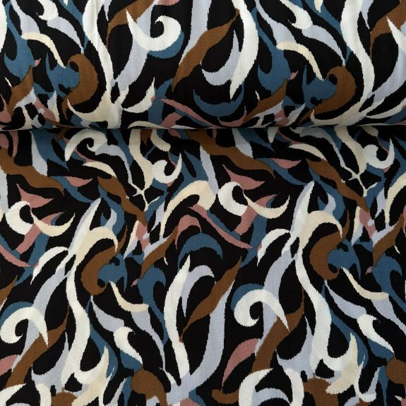 Çizgiler Viskon Kumaş Mavi