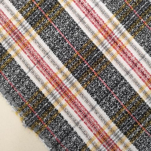 Kırmızı Siyah Fırça Şanel Kumaş