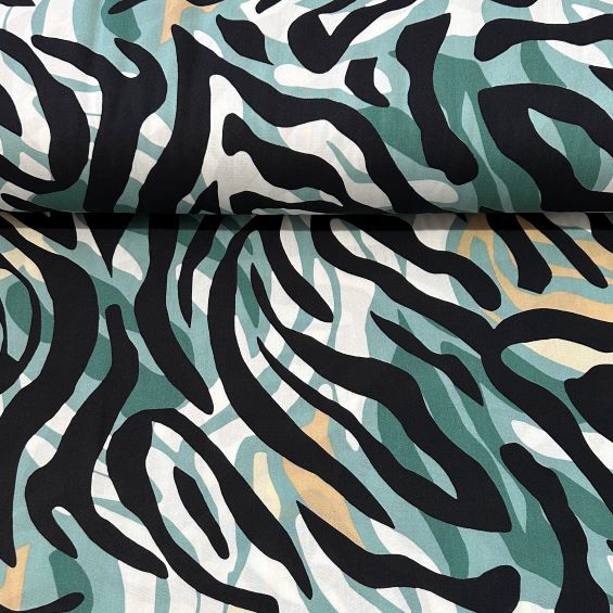 Çizgiler Viskon Kumaş Yeşil