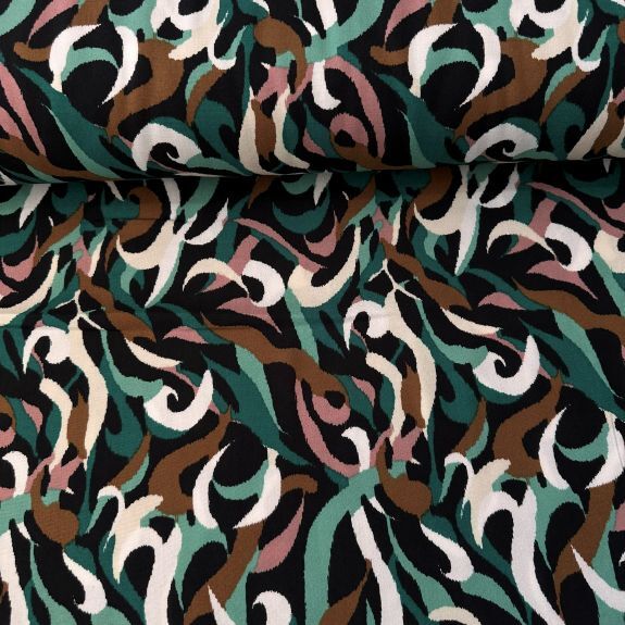 Çizgiler Viskon Kumaş Yeşil