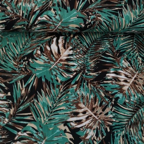 Koyu Palmiye Viskon kumaş Mint