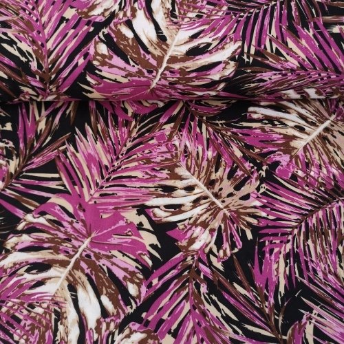 Koyu Palmiye Viskon kumaş Pembe