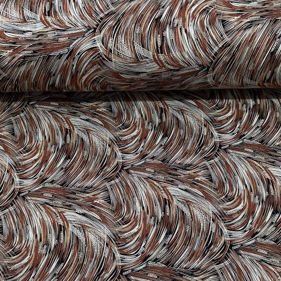 Sonbahar Dalları Viskon Kumaş Kahverengi