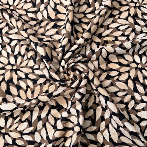 Yapraklar Viskon Kumaş Bej