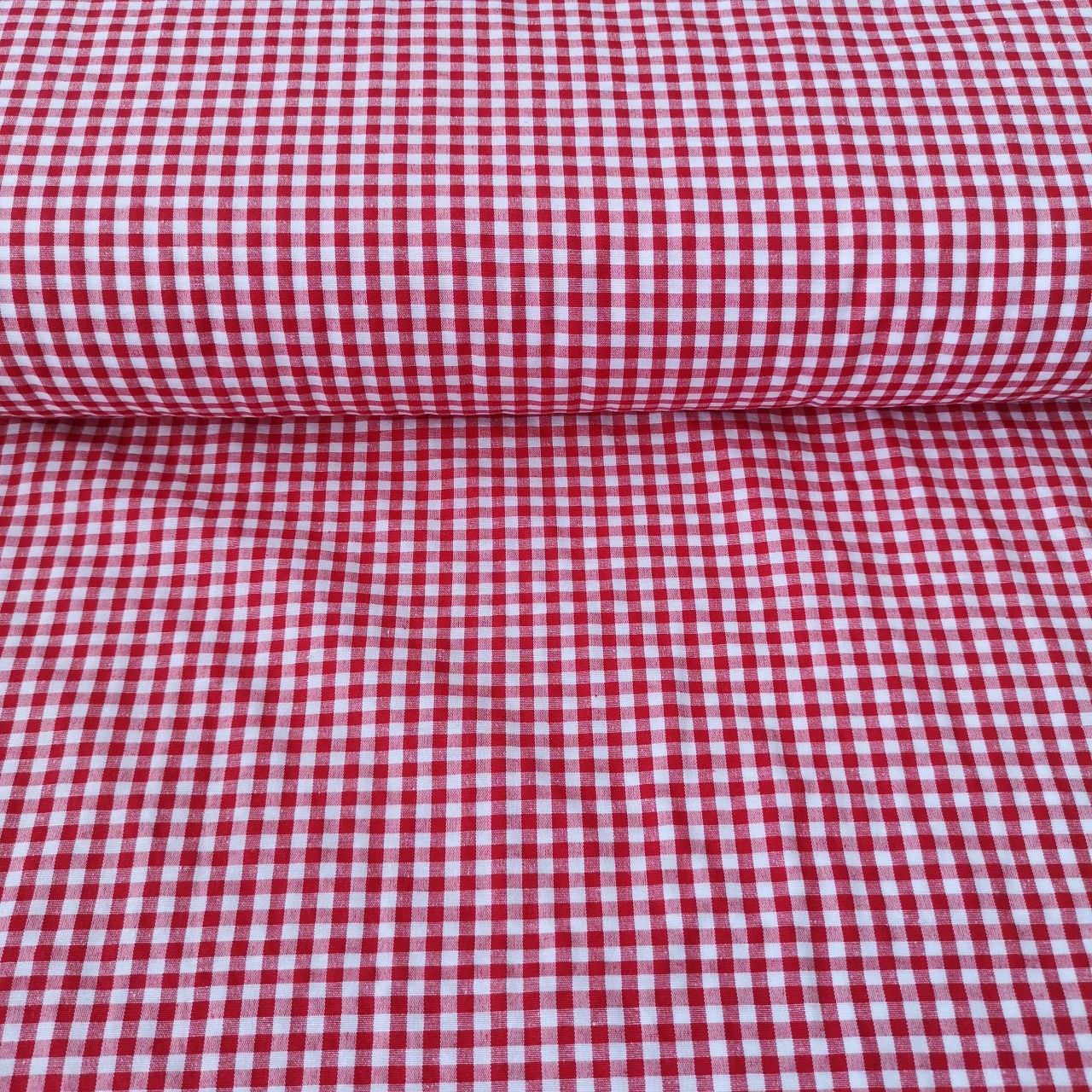 Kırmızı Pötikareli Zefir Kumaş