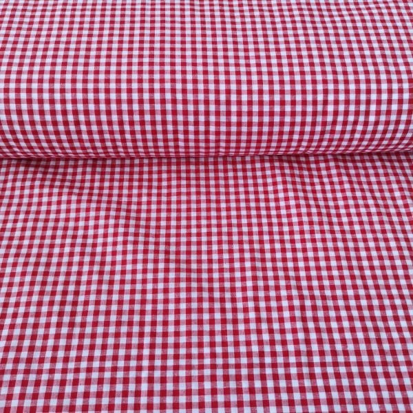 Kırmızı Pötikareli Zefir Kumaş