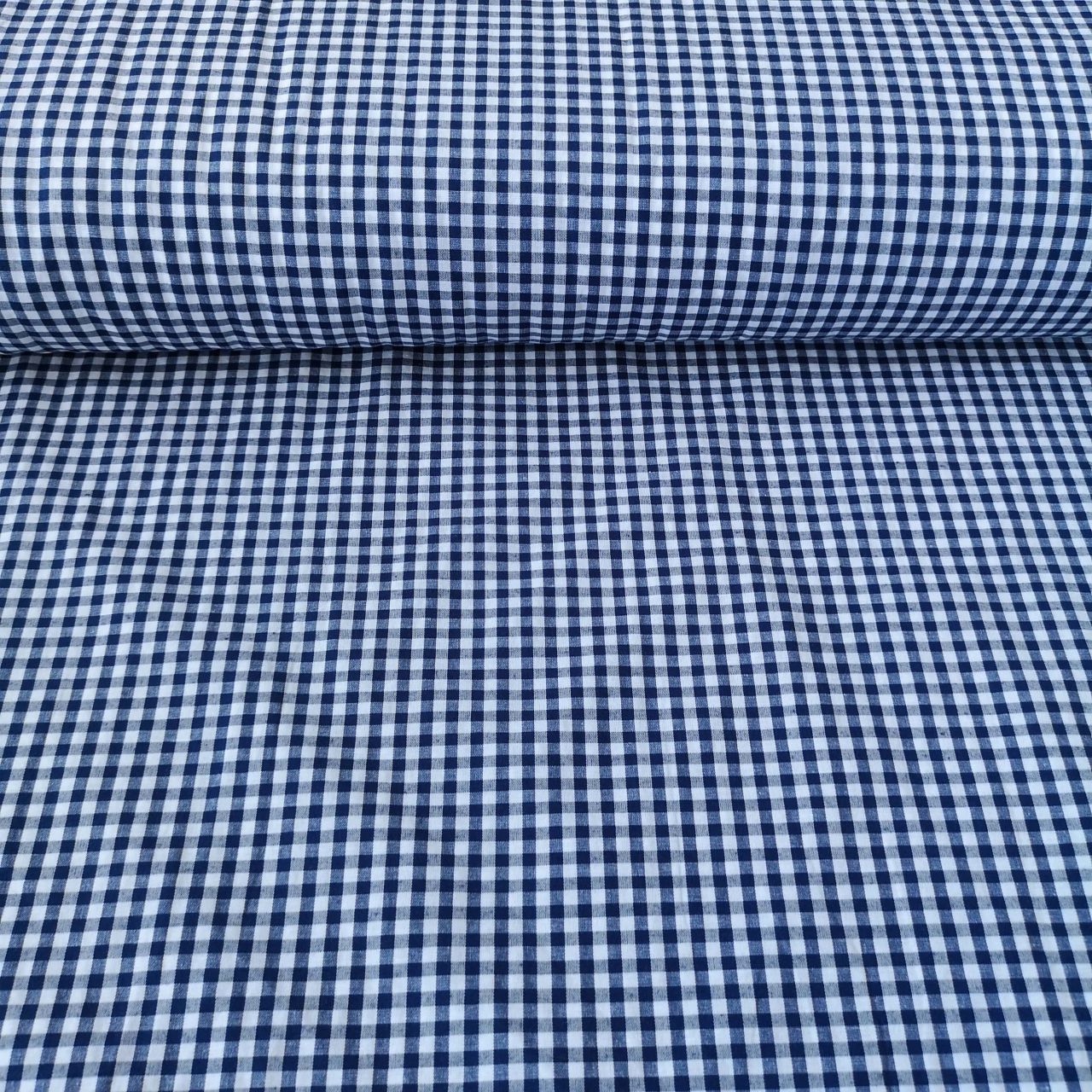 Lacivert Pötikareli Zefir Kumaş