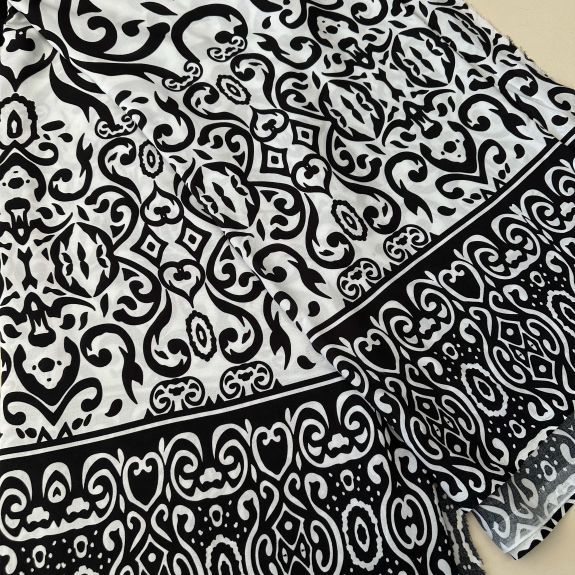 Eteği Sulu Lavinya Viskon Kumaş Siyah