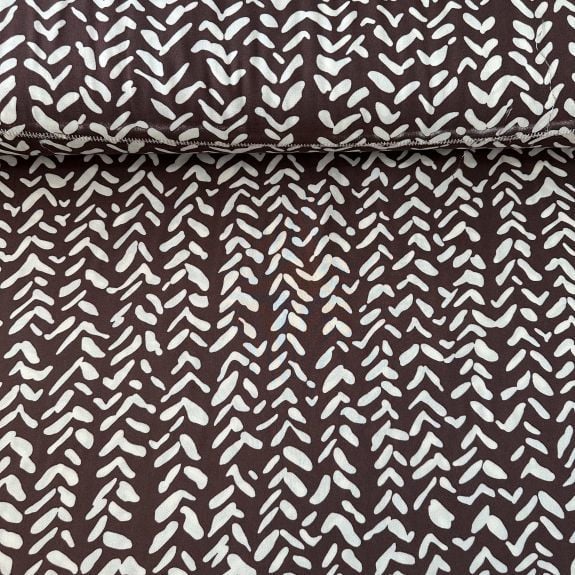 Zincir Desen Viskon Kumaş Kahverengi