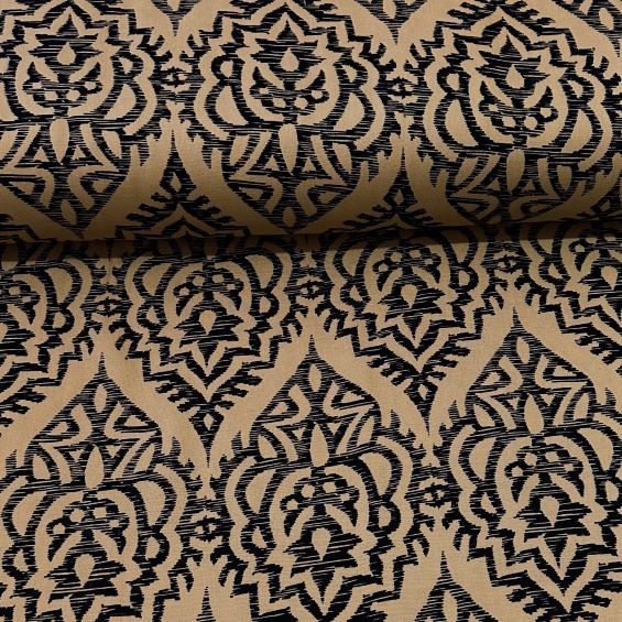 Büyük Laleler Viskon Kumaş Camel