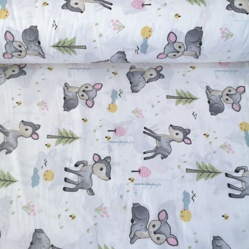 Ceylan Bambi Poplin Kumaş Gri