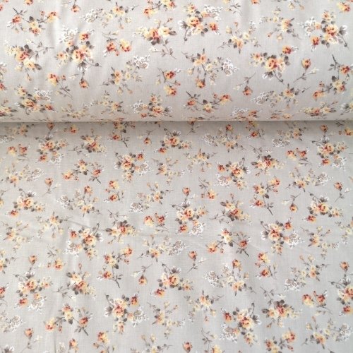 Çıtır Çiçekli Poplin Kumaş Bej