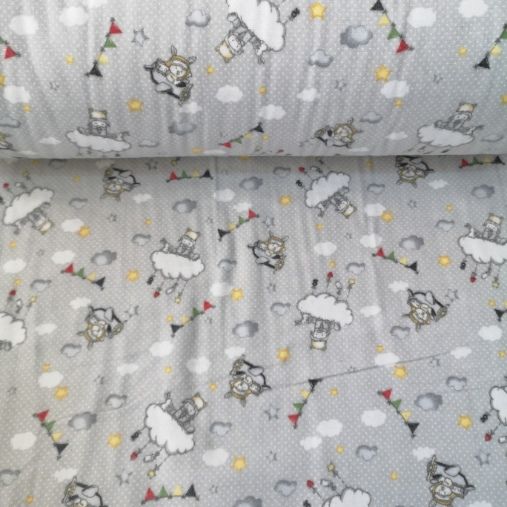 Sevimli Pilot Pazen Kumaş Gri