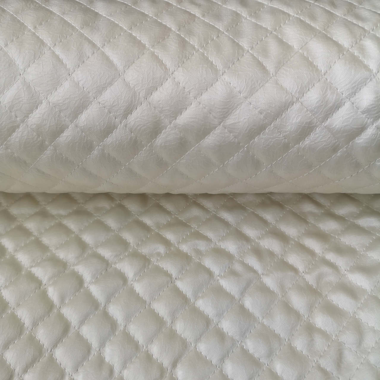 Krem Deri Saten Kapitone