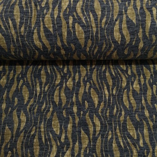 Zebra Desenli Triko Kumaş Kahverengi