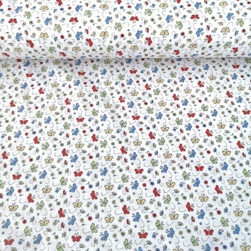 Minnak Kelebekler Poplin Kumaş Kırmızı