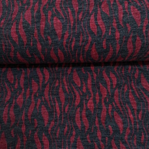 Zebra Desenli Triko Kumaş Pembe