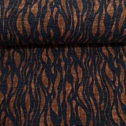 Zebra Desenli Triko Kumaş Kiremit