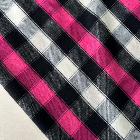 Kareli Flanel Kumaş Pembe