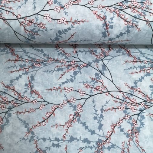 Dallar Polycotton Poplin Kumaş Mavi