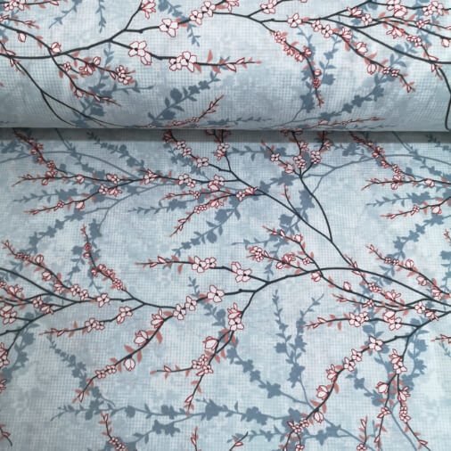 Dallar Polycotton Poplin Kumaş Mavi