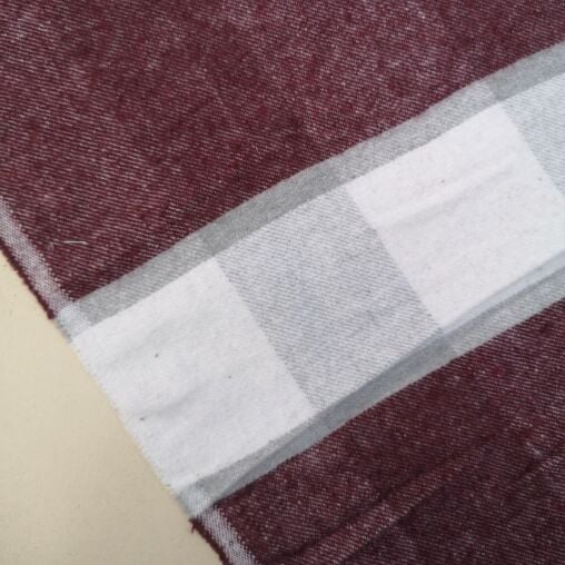 Bordo Kareli Oduncu Kumaş