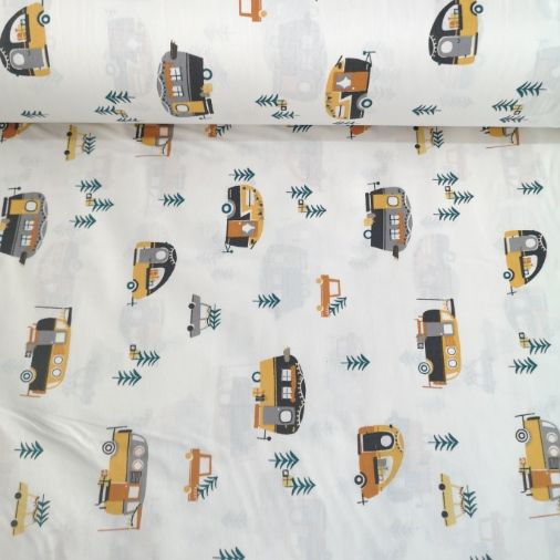 Karavanlar Poplin Kumaş Sarı