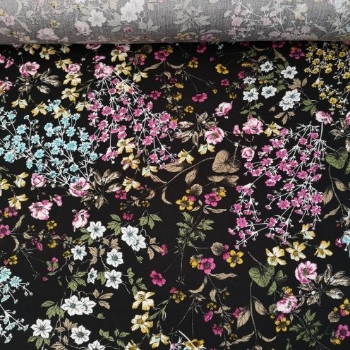 Bahar Çiçekleri Tek En Viskon Kumaş Sarı