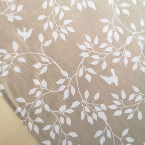 Dallar Ve Kuşlar Poplin Kumaş Camel