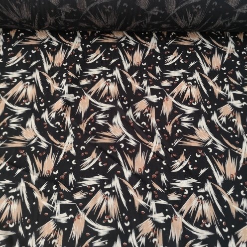 Fırça Desen Tek En Viskon Kumaş Siyah