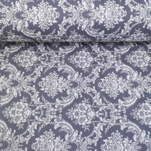 Damask Poplin Kumaş Gri