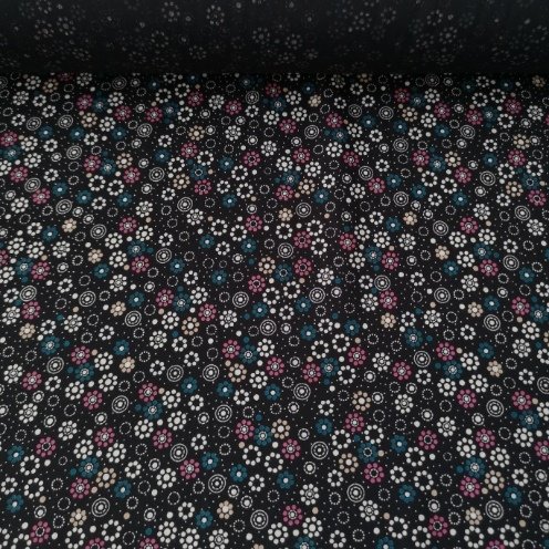 Geometrik Papatya Tek En Viskon Kumaş Mint