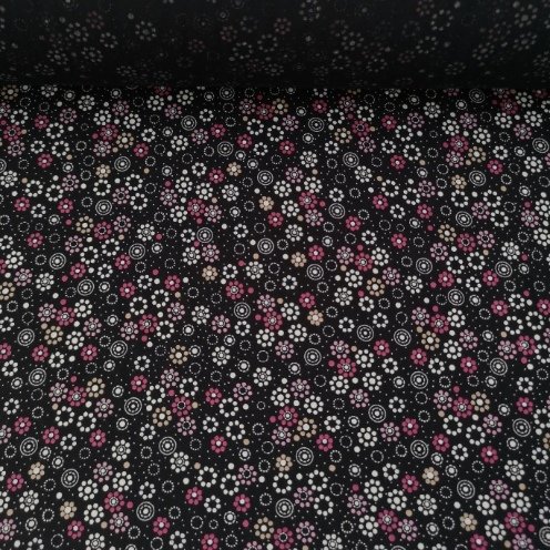 Geometrik Papatya Tek En Viskon Kumaş Pembe