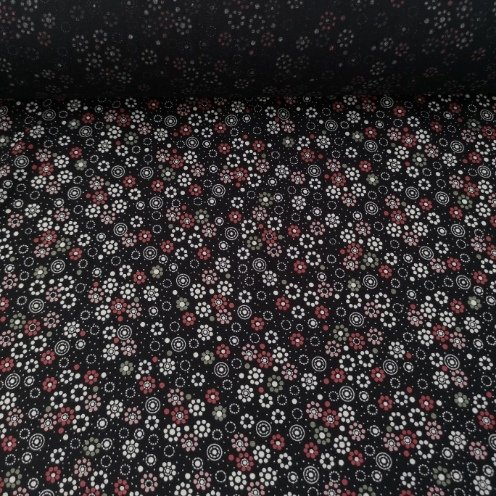 Geometrik Papatya Tek En Viskon Kumaş Yeşil