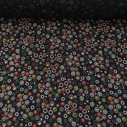 Geometrik Papatya Tek En Viskon Kumaş Sarı